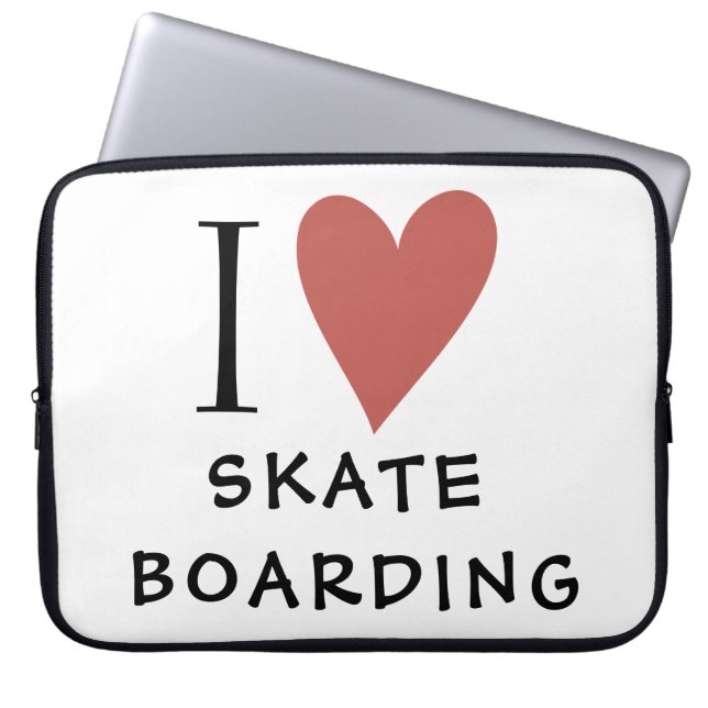 Skateboarding Red Heart  Laptop Sleeve (Front)