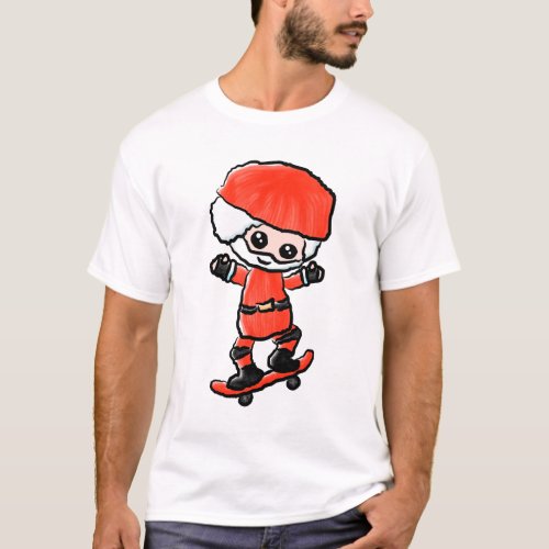 Skateboarding Santa T_Shirt