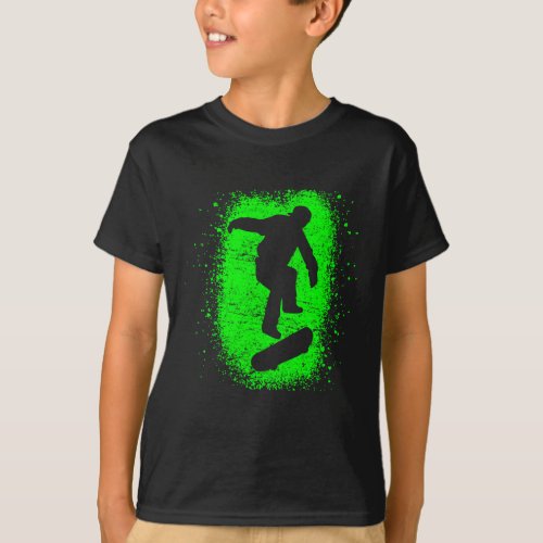Skateboarding Shirt Skater Green Graffiti Art