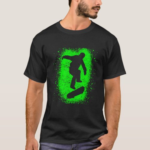 Skateboarding Shirt Skater Green Graffiti Art