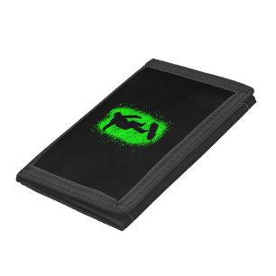 Skateboarding Shirt Skater Green Graffiti Art Tri-fold Wallet