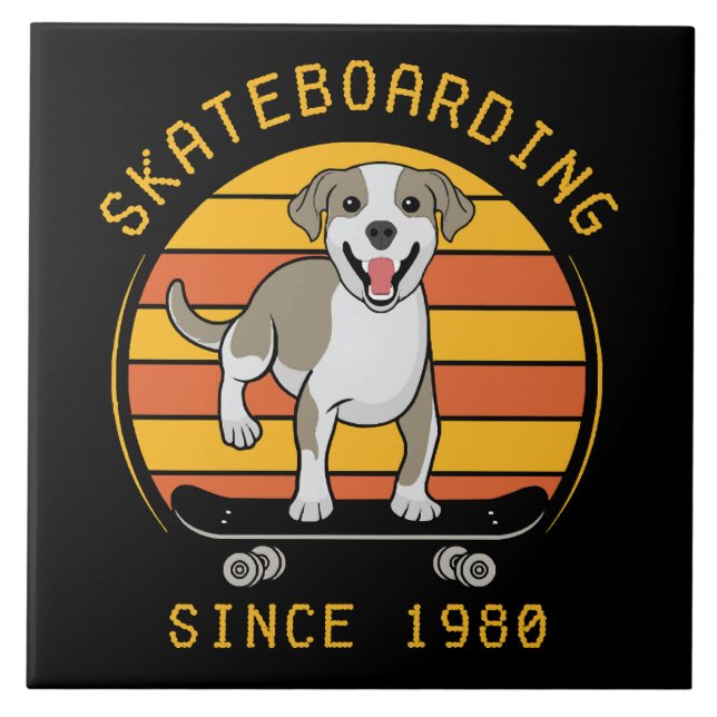 Skateboarding Since 1980 Ceramic Tile (Front)