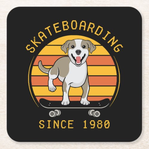 Skateboarding Since 1980 Square Paper Coaster