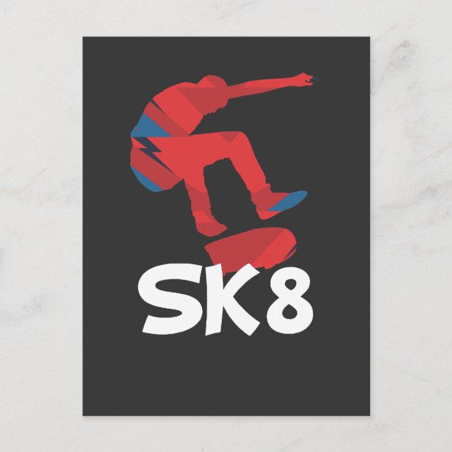 Skateboarding Skateboard Sk8 Skater Gift Postcard (Front)