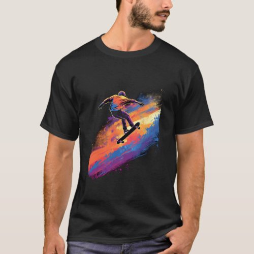 Skateboarding Skateboarder Halfpipe Jumg Skating P T_Shirt