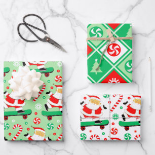 Skateboarding Skateboarder Holiday Gift Wrapping Paper Sheets