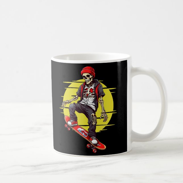 Skateboarding Skeleton Coffee Mug (Right)