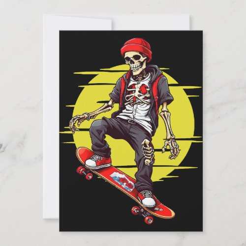 Skateboarding Skeleton Invitation