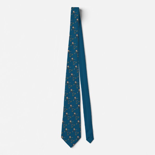 Skateboarding Skeleton Neck Tie (Front)