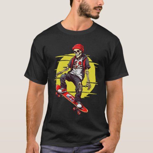 Skateboarding Skeleton T_Shirt