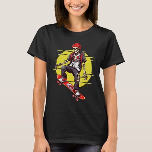 Skateboarding Skeleton T_Shirt