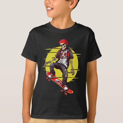 Skateboarding Skeleton T_Shirt