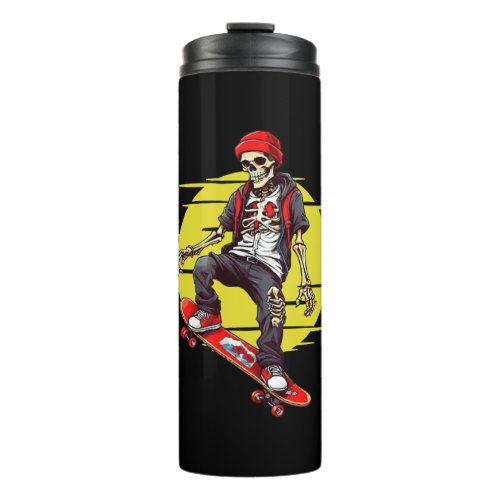 Skateboarding Skeleton Thermal Tumbler