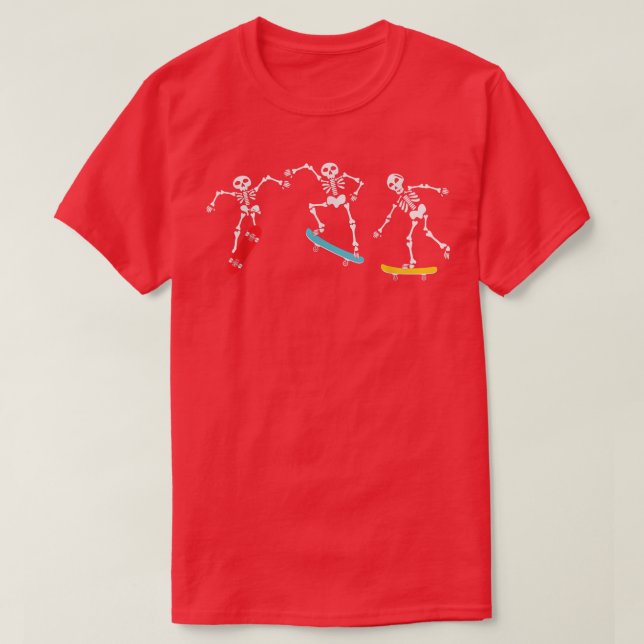 Skateboarding Skeletons Halloween Skate Men Boys S T-Shirt (Design Front)