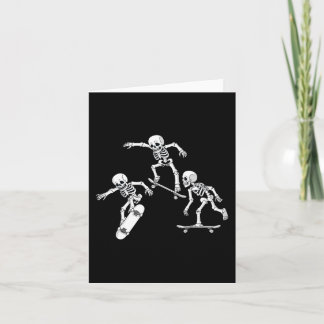 Skateboarding Skeletons Halloween Skater Boys Kids Card