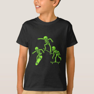 Skateboarding Skeletons Halloween Skater Boys Kids T-Shirt