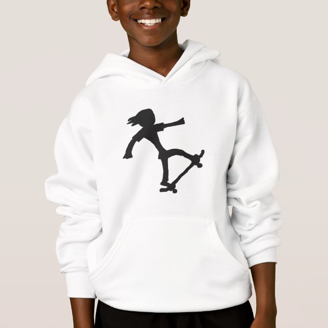 Skateboarding Stickman Hoodie (Front)