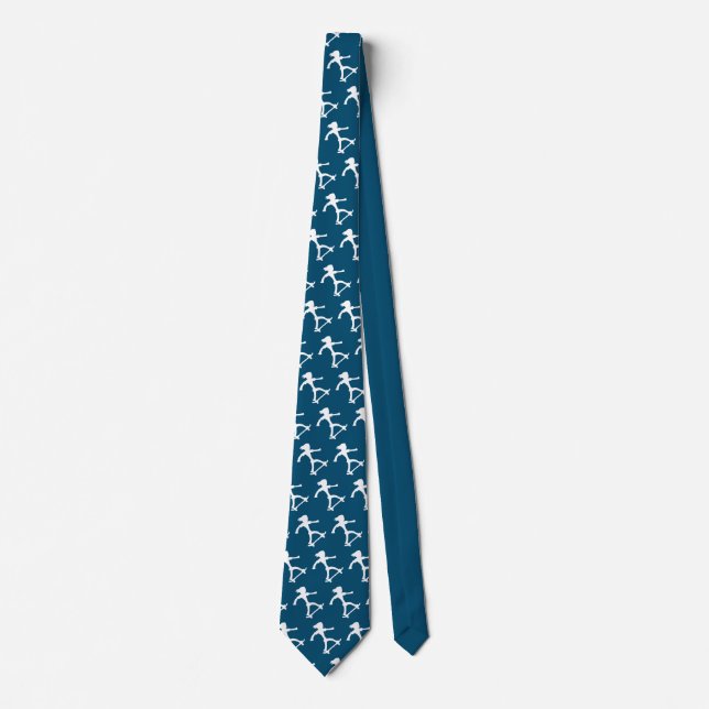 Skateboarding Stickman Neck Tie (Front)