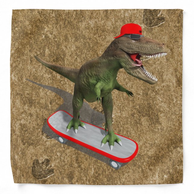 Skateboarding T-Rex Bandana (Front)