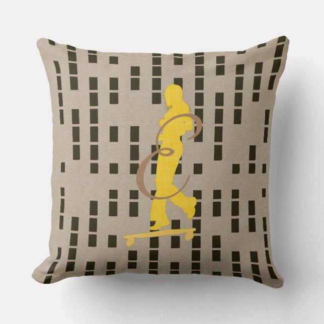 Skateboarding Throw Pillow (Front)