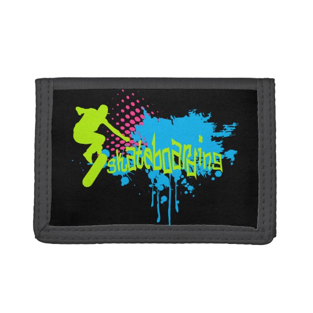 Skateboarding Tri-fold Wallet (Front)