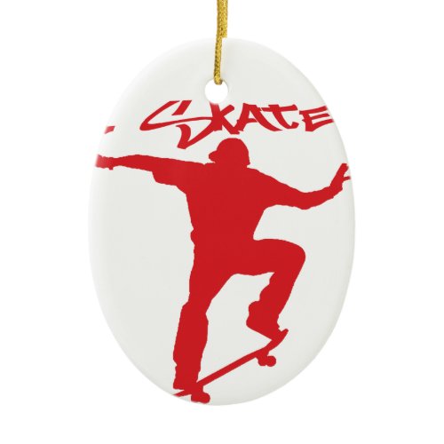 Skateboarding trick ceramic ornament