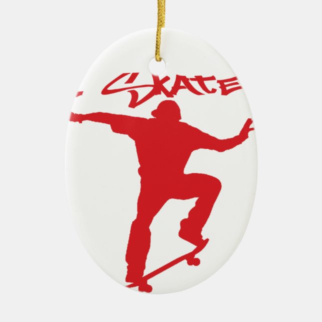 Skateboarding trick ceramic ornament (Front)