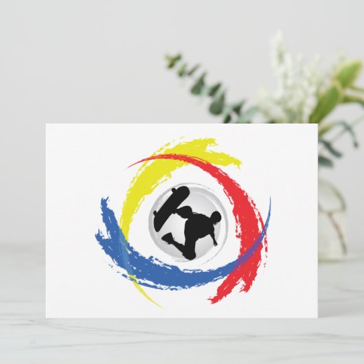 Skateboarding Tricolor Emblem (Standing Front)