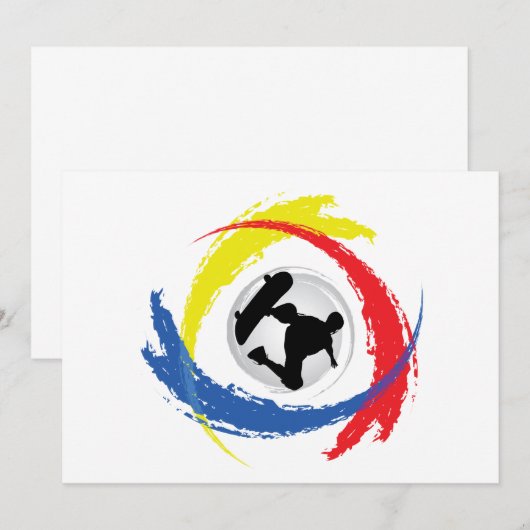 Skateboarding Tricolor Emblem (Front/Back)