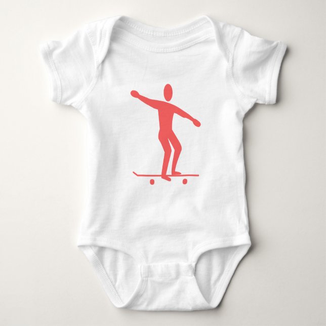 Skateboarding - Tropical Pink Baby Bodysuit (Front)