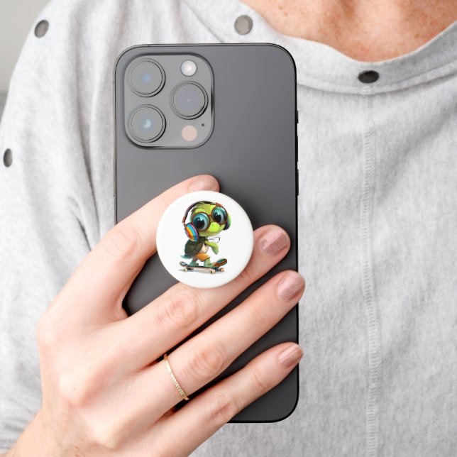 Skateboarding Turtle Phone Grip (Hand)