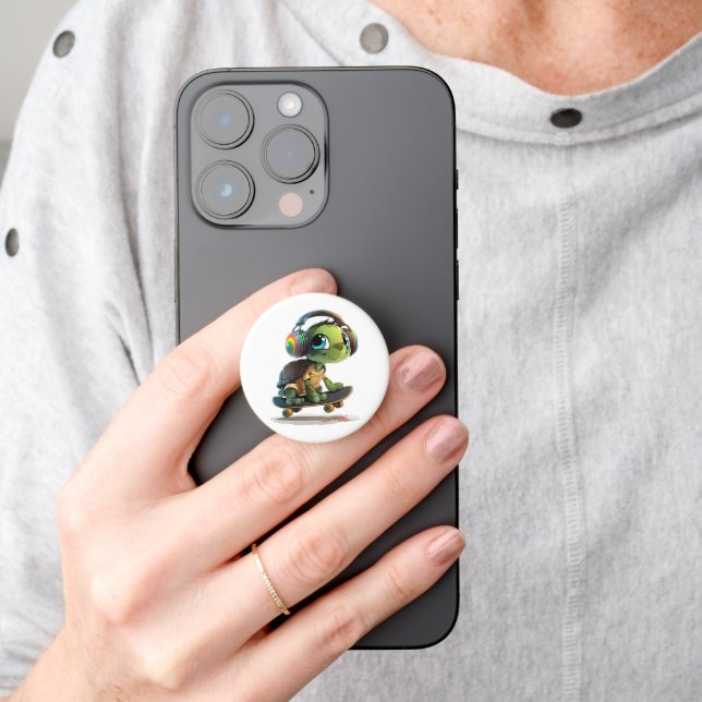 Skateboarding Turtle Phone Grip (Hand)