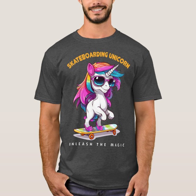 SKATEBOARDING UNICORN T-Shirt (Front)