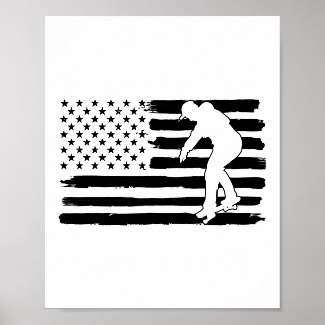 Skateboarding Usa Flag  Poster (Front)