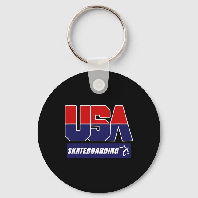 Skateboarding Usa  Keychain (Front)