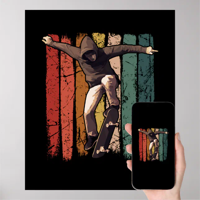 Skateboarding - Vintage Retro Skateboarder Poster | Zazzle