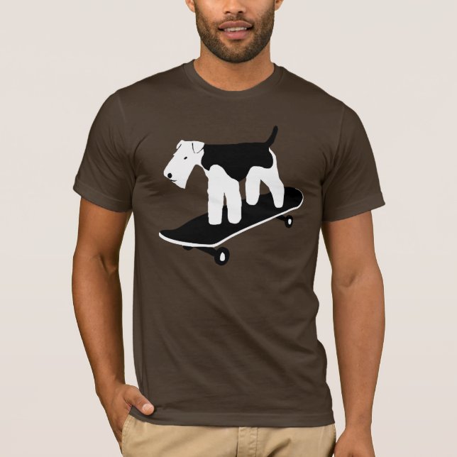 Skateboarding Welsh Terrier T-Shirt (Front)