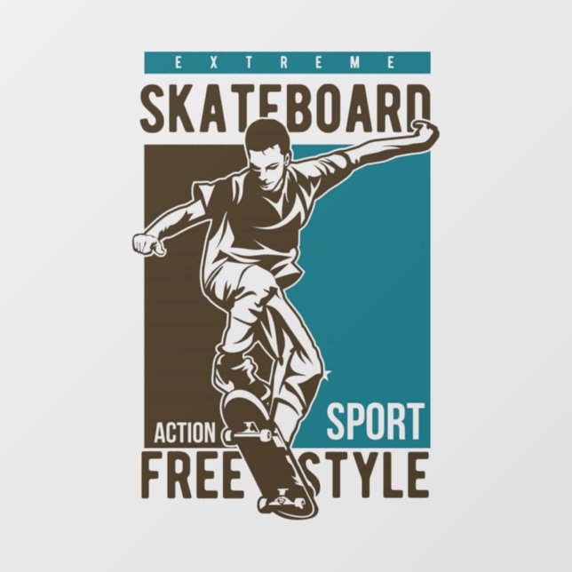 Skateboarding Window Cling (Sheet)