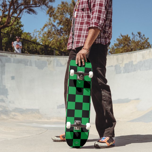 Skateboards Black and Green Checker HAMbWG  (Outdoor 2)