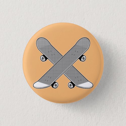 Skateboards Crossed Button