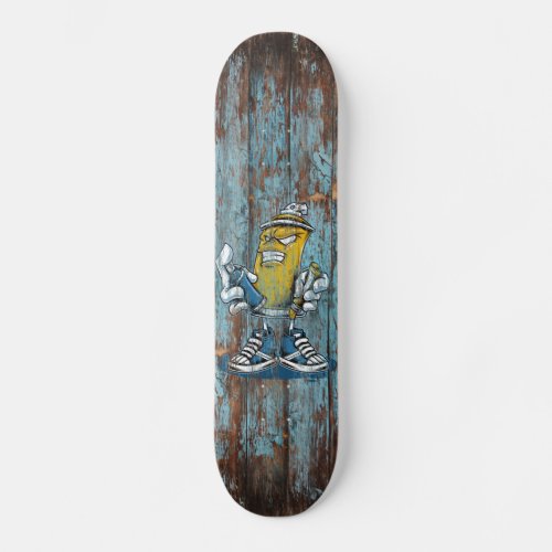 Skateboards graffiti sur planche en bois use