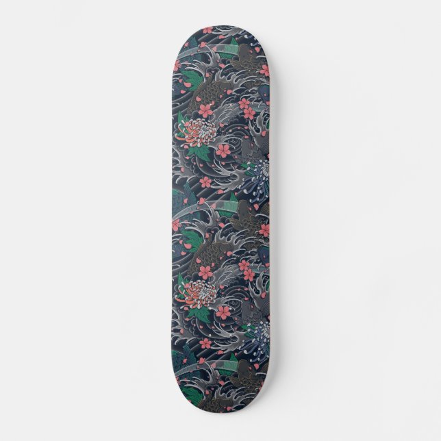 Skateboards vagues japonaise toile imprimé (Front)