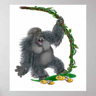 cartoon gorilla skateboard hip hop