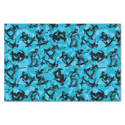 Skater Boy Skateboarders Blue Tissue Paper