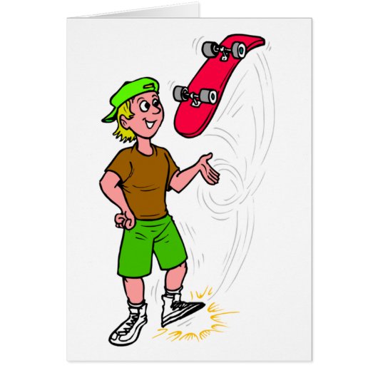 Skater Boy Skateboarding Fun Skateboard Cards (Front)
