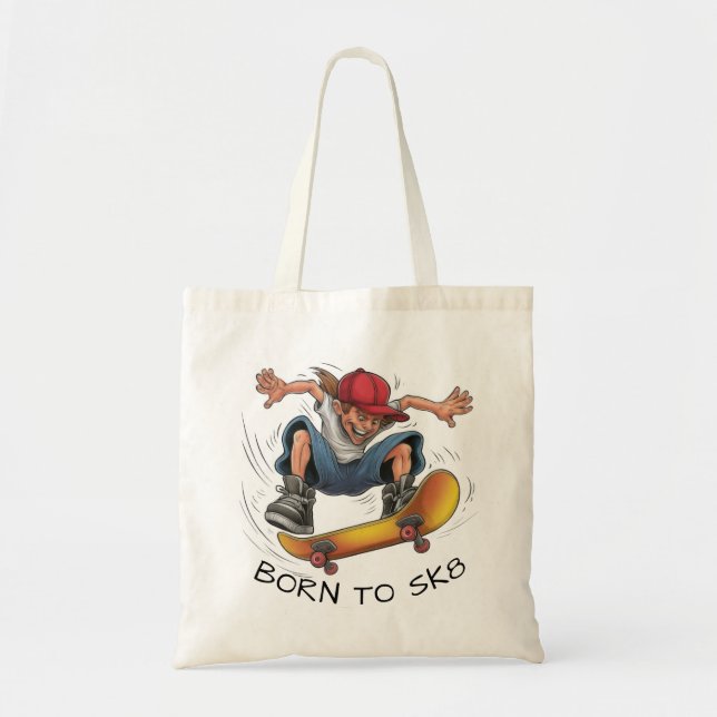 Skater Boy Skateboarding Tote Bag (Front)