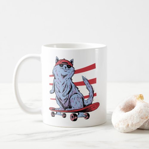 Skater Cat Skateboarder Skateboard Skateboarding   Coffee Mug