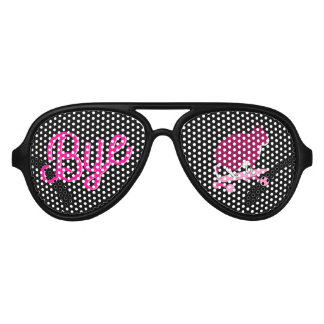 Skater Cat With Pink Text Cool Aviator Sunglasses