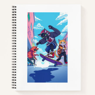 Skater Cats Sketchbook Notebook