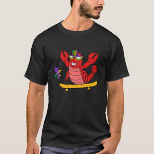 Skater Crawfish Pocket Mardi Gras Mask Carnival Sk T-Shirt